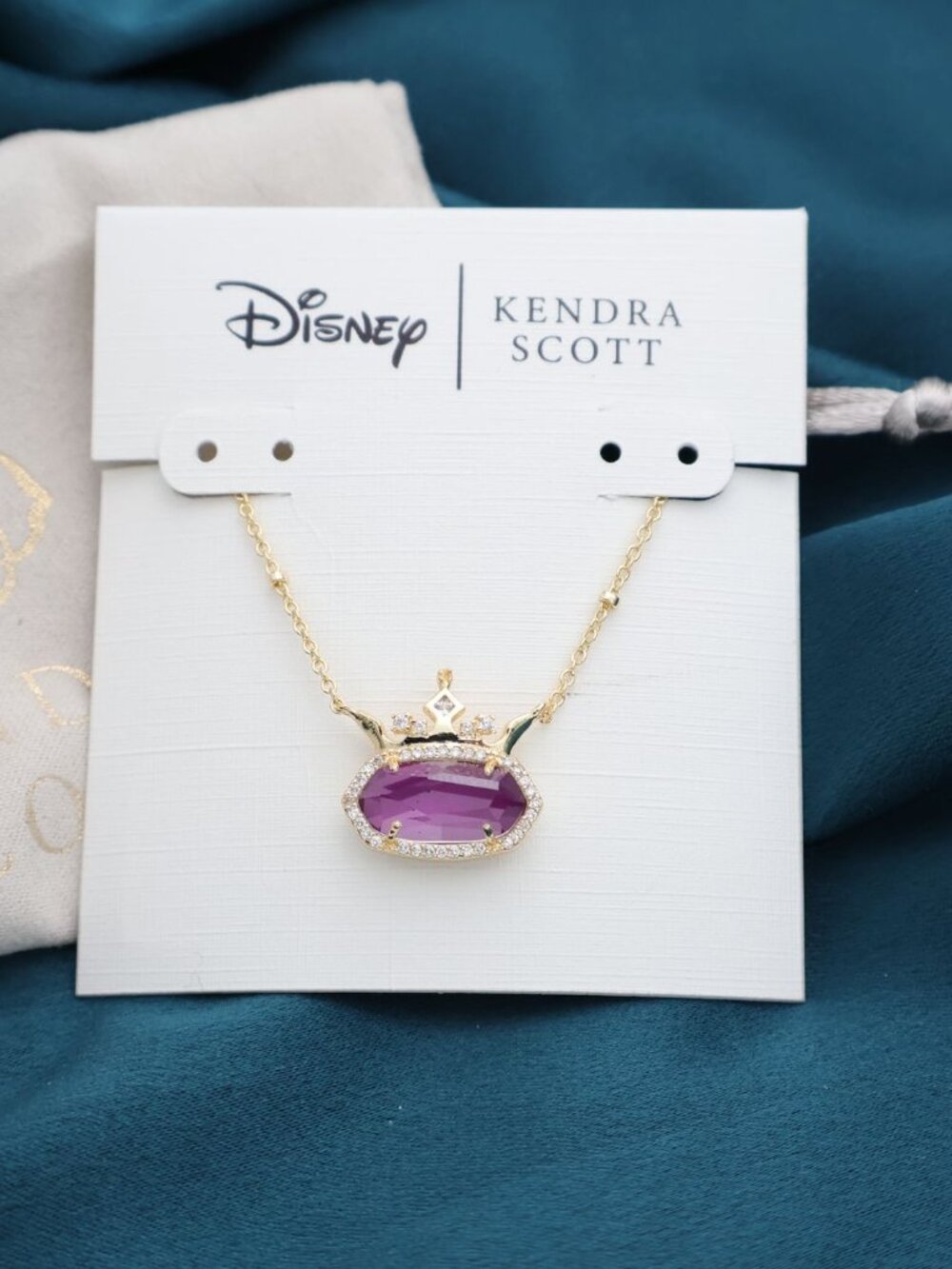 Kendra Scott Disney Elisa Gold Mauve Mother Pearl 'Caring' Necklace NEW Perfectn